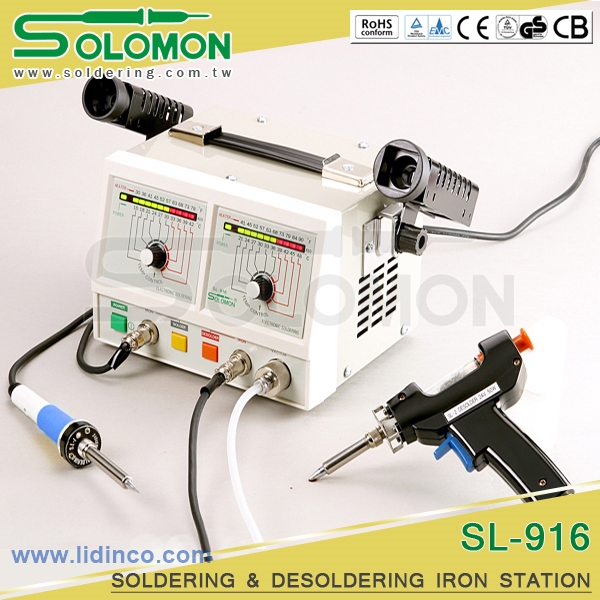 Máy hàn và hút chì Solomon SL-916 50W 150-420°C/210-480°C